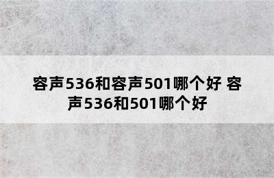 容声536和容声501哪个好 容声536和501哪个好